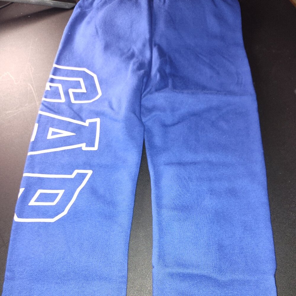New GAP Sweat pants for Girls Size 4 Royal Blue with light purple gap logo